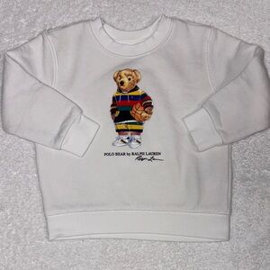 Ralph Lauren White Sweatshirt with basketball Polo Bear 18m unisex